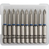 Купить 26011-1-50-10 Биты ЗУБР «ЭКСПЕРТ» торсионные кованые, обточенные, хромомолибденовая сталь, тип хвостовика E 1/4», PH1, 50мм, 10шт оптом в Москве от производителя