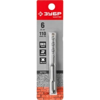 Купить Бур ЗУБР «МАСТЕР» по бетону 6х60/110м «SDS-Plus», заточенный резец, спиральS4, 29315-110-06 оптом в Москве от производителя