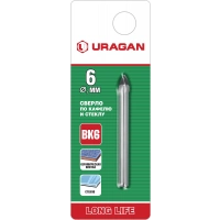 Купить URAGAN Сверло по кафелю, керамике, стеклу с двумя режущими лезвиями, 6 мм, 29830-06 оптом в Москве от производителя