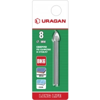 Купить URAGAN Сверло по кафелю, керамике, стеклу с двумя режущими лезвиями, 8 мм, 29830-08 оптом в Москве от производителя