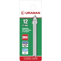 Купить URAGAN Сверло по кафелю, керамике, стеклу с двумя режущими лезвиями, 12 мм, 29830-12 оптом в Москве от производителя