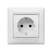 Купить 774421 Розетка 2К+З со шторками Valena белый оптом в Москве от производителя