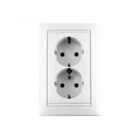 Купить 774422 Розетка 2К+З с крышкой   Valena белый оптом в Москве от производителя