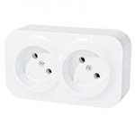 Купить 782212 Quteo розетка двойная без заземления без защитных шторок, цвет белый оптом в Москве от производителя