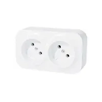 Купить 782212 Quteo розетка двойная без заземления без защитных шторок, цвет белый оптом в Москве от производителя