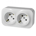 Купить 782213 Quteo розетка двойная  c заземлением без защитных шторок, цвет белый оптом в Москве от производителя