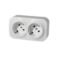 Купить 782213 Quteo розетка двойная  c заземлением без защитных шторок, цвет белый оптом в Москве от производителя