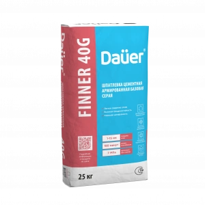 Купить Dauer FINNER EXTER 40 G Шпатлевка цементная армированная базовая серая 25 кг оптом в Москве от производителя