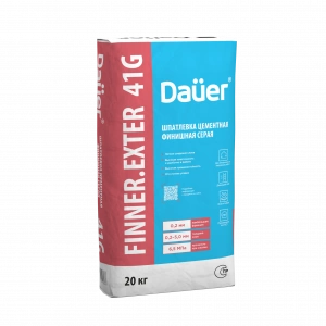Купить Dauer FINNER EXTER 41G Шпатлевка цементная финишная серая 20 кг оптом в Москве от производителя