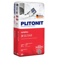 Купить PLITONIT 3 Затирка для швов плитки (2-6 мм) белая 20 кг (48шт/подд.) оптом в Москве от производителя