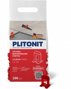 Купить PLITONIT зажим SVP-PROFI 1,4 мм (100 шт) (24пак в короб/(1000пак/подд.) оптом в Москве от производителя