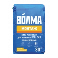 Купить Монтажный клей Волма Монтаж гипсовый для ПГП, ГВЛ, ГКЛ, 30 кг оптом в Москве от производителя