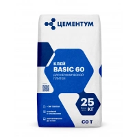 Купить ЦЕМЕНТУМ Клей для плитки Basic 60, С0Т 25 кг (56шт/под) оптом в Москве от производителя