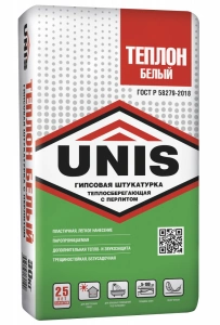 Купить Штукатурка гипсовая Юнис Теплон Белый, 30 кг оптом в Москве от производителя