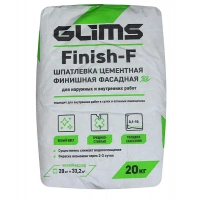 Купить Шпаклевка цементная белая GLIMS-Finish-F для фасадных работ, 20 кг оптом в Москве от производителя