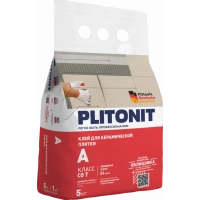 Купить PLITONIT А Клей для керамической плитки внутри помещений, класс С0T 5 кг  (168шт/подд.) оптом в Москве от производителя