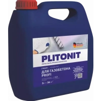 Купить PLITONIT Грунт для газобетона PROFI Грунтовка глубокого проникновения; концентрат 1:2  3 кг  (144шт/подд.) оптом в Москве от производителя