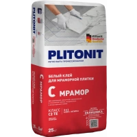 Купить PLITONIT С мрамор Клей для мраморной плитки супер белый, класс С1ТЕ 25 кг  (48шт/подд.) оптом в Москве от производителя