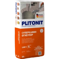 Купить PLITONIT СуперКамин Огнеупор универсальный термостойкий раствор для кладки огнеупорных кирпичей 20 кг (48шт/подд.) оптом в Москве от производителя