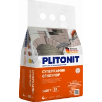 Купить PLITONIT СуперКамин Огнеупор универсальный термостойкий раствор для кладки огнеупорных кирпичей 4 кг (224шт/подд.) оптом в Москве от производителя