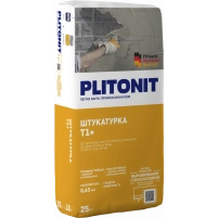 Купить PLITONIT Т1+ -25 штукатурка для наружных и внутренних работ с армирующими волокнами  25 кг  (48шт/подд.) оптом в Москве от производителя