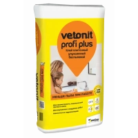 Купить Клей плиточный улучшенный беспылевой ВЕТОНИТ Профи Плюс, 25 кг оптом в Москве от производителя