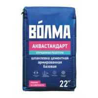 Купить Шпаклевка цементная Волма Аквастандарт базовая, армированная, 22 кг оптом в Москве от производителя
