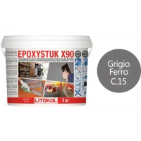 Купить Литокол Epoxystuk Х90 Эпоксидная затирка C.15 Grigio Ferro (Серый) 5кг оптом в Москве от производителя