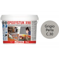 Купить Литокол Epoxystuk Х90 Эпоксидная затирка C.30 Grigio Perla (Жемчужно-серый) 10кг оптом в Москве от производителя