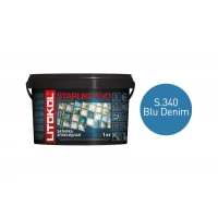 Купить Литокол Starlike Evo Эпоксидная затирка S.340 BLU DENIM (синий) 1кг оптом в Москве от производителя