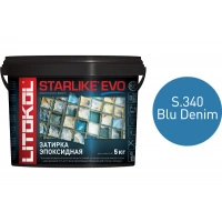 Купить Литокол Starlike Evo Эпоксидная затирка S.340 BLU DENIM (синий) 5кг оптом в Москве от производителя
