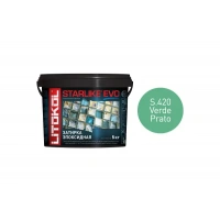 Купить Литокол Starlike Evo Эпоксидная затирка S.420 VERDE PRATO (зеленый) 5кг оптом в Москве от производителя