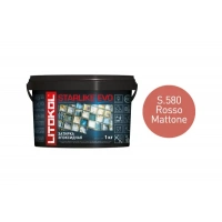 Купить Литокол Starlike Evo Эпоксидная затирка S.580 ROSSO MATTONE (кирпично-красный) 1кг оптом в Москве от производителя