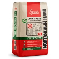 Купить Старатели Монтажный клей для блоков тонкослойный (зимний), 25кг оптом в Москве от производителя