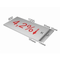 Купить ТЕХНОНИКОЛЬ XPS CARBON PROF SLOPE-4,2% 1200x600x10/35 Элемент J (18шт/12,96м2/0,29160м3/упак) Экструзионный пенополистирол оптом в Москве от производителя