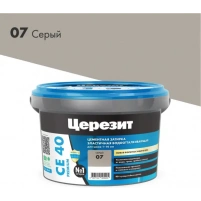 Купить Затирка эластичная водооттал. ЦЕРЕЗИТ CE 40 противогриб, №07 серая (2кг) оптом в Москве от производителя