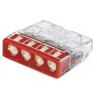 Купить 2273-204 Клемма WAGO 4x2.5мм крас/прозр оптом в Москве от производителя