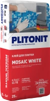 Купить PLITONIT MOSAIC WHITE белый клей для для для стеклянной мозаики, керамической плитки, керамогранита и натурального камня, клас 25 кг  (48шт/подд.) оптом в Москве от производителя