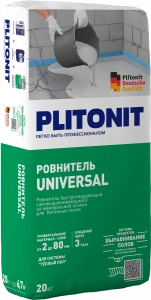 Купить PLITONIT Universal Ровнитель быстротвердеющий, самовыравнивающийся, для грубого и финишного выравнивания 20 кг  (48шт/подд.) оптом в Москве от производителя