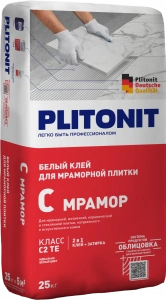Купить PLITONIT С мрамор Клей для мраморной плитки супер белый, класс С1ТЕ 25 кг  (48шт/подд.) оптом в Москве от производителя