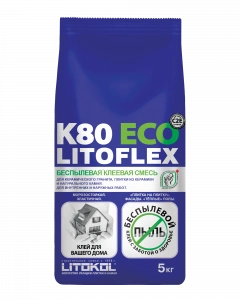 Купить Клей для плитки Litokol Litoflex K80 ECO беспылевой 5 кг оптом в Москве от производителя