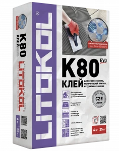 Купить Клей для плитки Litokol Litoflex K80 Серый 25 кг оптом в Москве от производителя