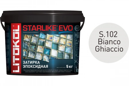 Купить Литокол Starlike Evo Эпоксидная затирка S.102 BIANCO GHIACCIO (светло-серый) 5кг оптом в Москве от производителя