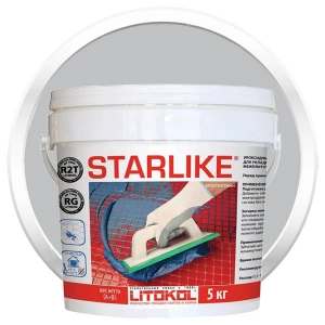 Купить Литокол Starlike Эпоксидная затирка С.320 Grigio Seta (Серый шелк) 5кг оптом в Москве от производителя