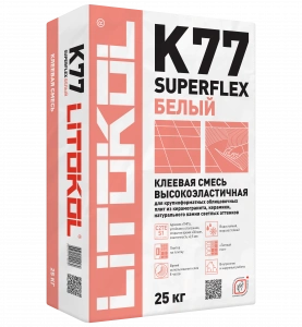 Купить Клей для плитки Litokol SuperFlex K77 суперэластичный Белый 25 кг оптом в Москве от производителя