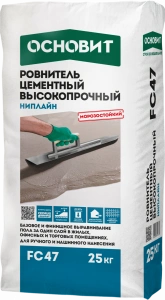 Купить Ровнитель для пола Основит Ниплайн FC47 высокопрочный 25 кг оптом в Москве от производителя