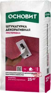 Купить Штукатурка декоративная Основит Экстервэлл OS-1,0 GK «Короед» Серая, 25 кг оптом в Москве от производителя