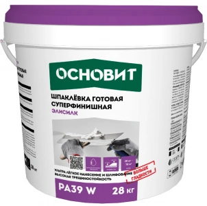 Купить Шпаклевка готовая суперфинишная ОСНОВИТ ЭЛИСИЛК PA39 W, 16 кг оптом в Москве от производителя