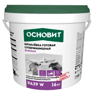 Купить Шпаклевка готовая суперфинишная ОСНОВИТ ЭЛИСИЛК PA39 W, 16 кг оптом в Москве от производителя