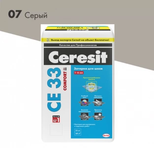 Купить Затирка для плитки Церезит CE33 №07 серая, 25кг оптом в Москве от производителя